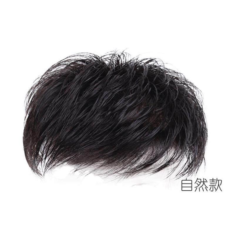 假发男士真发补发片男补发块机制可粘胶卡子