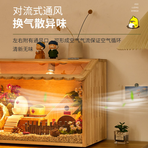 芦丁鸡饲养箱全套推拉门多层大号别墅鸡窝卢丁鸡养箱育雏造景笼子