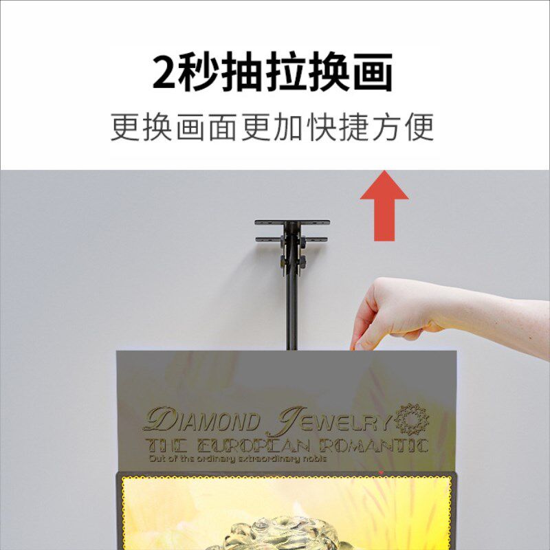 抽画式超薄电视广告牌灯箱 发光菜单展示价目表餐饮点餐led挂墙式