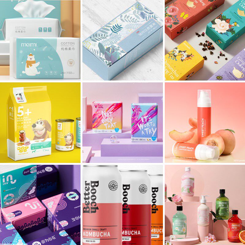 食品包装设计标签礼盒纸箱袋子化妆品盒瓶贴产品外包装袋手绘定制