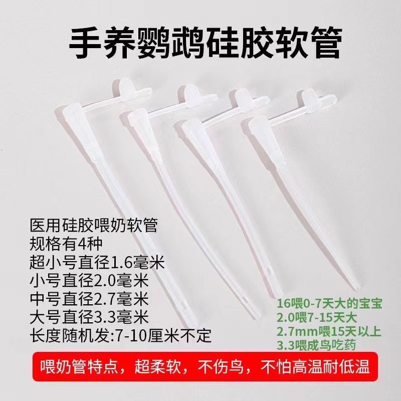 小宠物鸟类喂食工具雏鸟幼鸟手养喂奶硅胶软管打奶软管不伤鸟