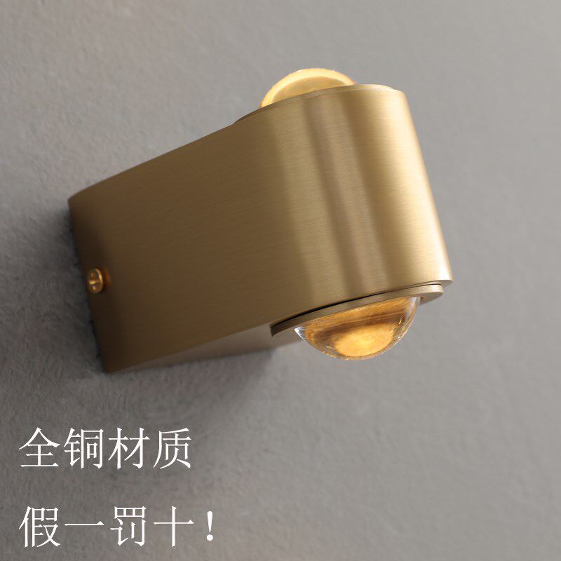 投影全铜壁灯温馨氛围走廊玄关楼梯背景墙灯免布线洗墙灯床头灯具