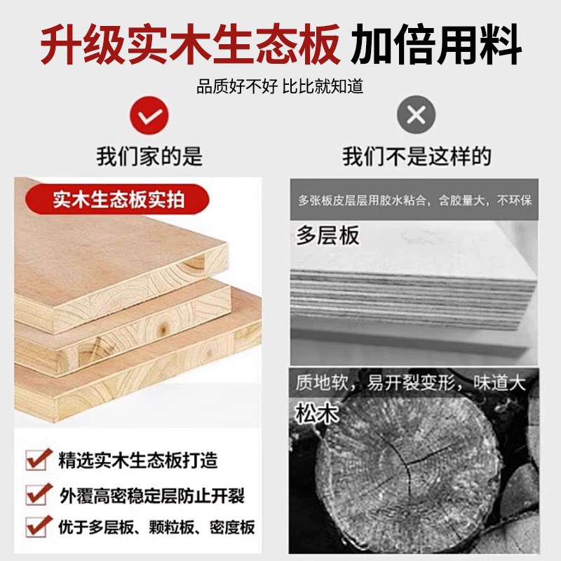 包安装实木衣柜卧室家用简易免拉手儿童衣柜出租房成品大容量衣橱