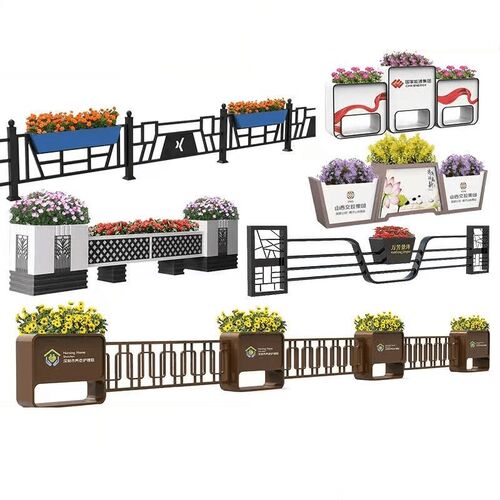 市政花箱护栏道路不锈钢隔离栏商业街道花坛围栏交通护栏花箱组合