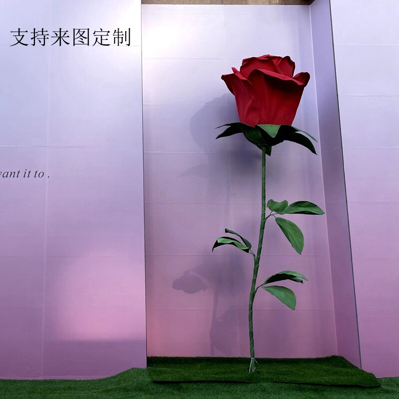 婚庆路引纸花大红色节日橱窗装饰布置立体手工成品巨型玫瑰纸艺花