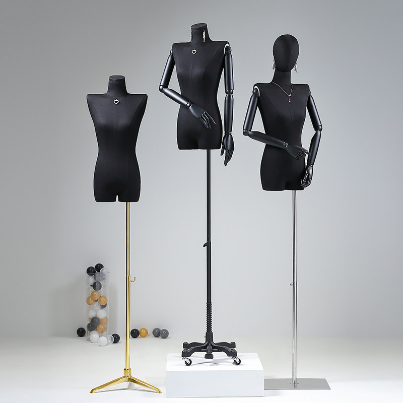 黑色平肩锁骨模特道具女半身人台服装店模特架子橱窗假人体展示架