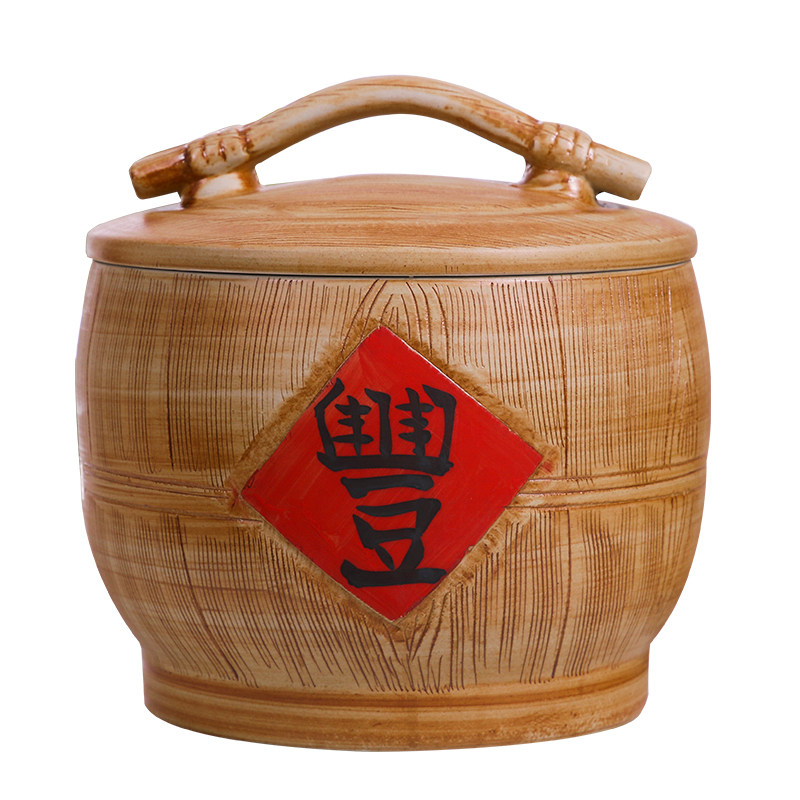 景德镇陶瓷米缸10kg20斤防潮防虫家用米坛厨房带盖储物面粉罐米桶