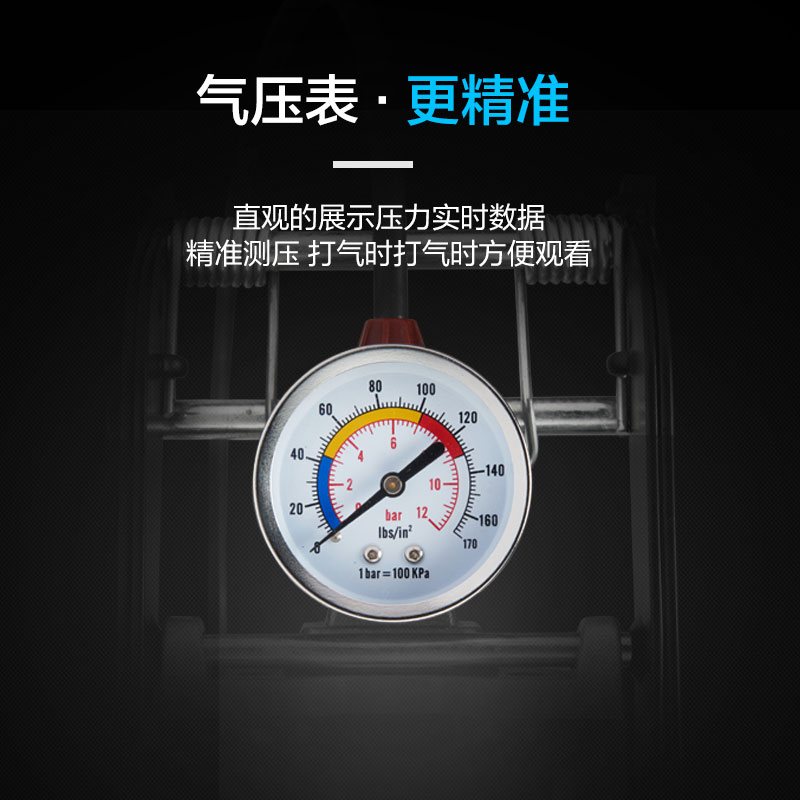 高压脚踩打气筒脚踏双缸充气泵汽车用自行车摩托电动电瓶家用便携