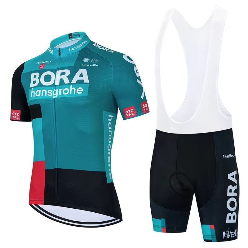 环法车队BORA骑行服短袖套装男夏公路自行车服速干透气背带骑行裤