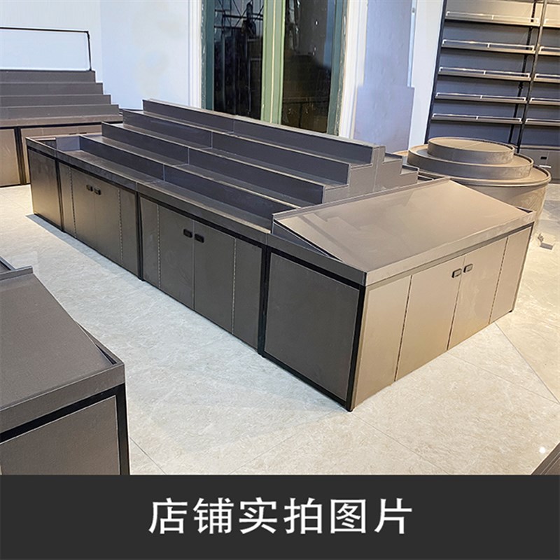 水果展示架阶梯式水果货架中岛展示柜水果架钢木多层果蔬端头架子