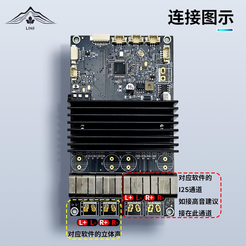 纯数字2.0mm板厚2U沉金2盎铜4*50瓦2.2小功率蓝牙app调音功放