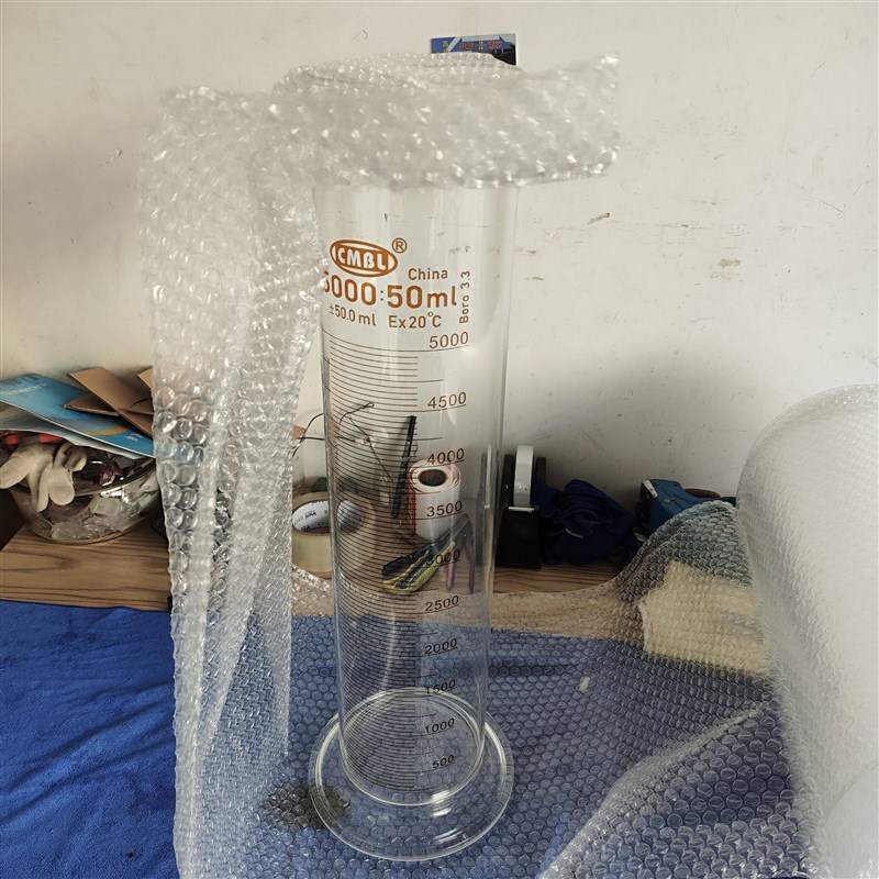 玻璃量筒5L5000ml刻度量杯带校准高硼硅耐酸耐碱