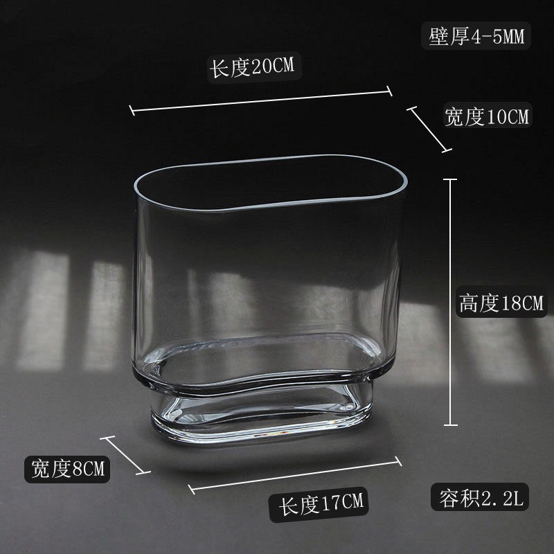 创意桌面花瓶收底水晶玻璃鱼缸一体成型加厚高透亮斗鱼缸热带鱼缸