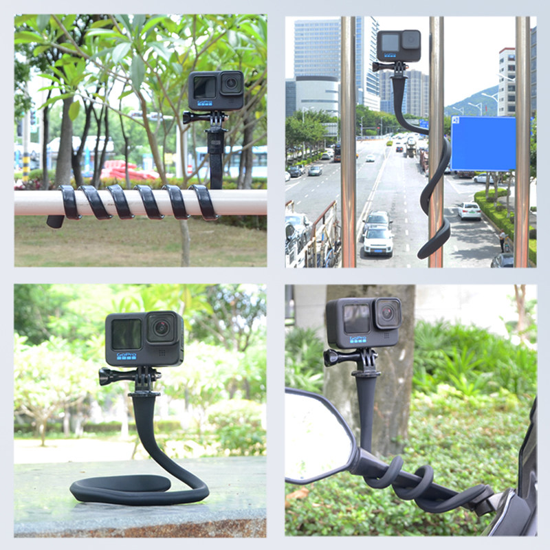 GoPro11柔性支架八爪鱼挂脖手机自拍杆insta360运动相机固定配件