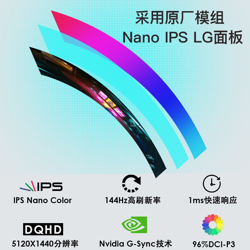 49英寸带鱼屏5K165hz曲面38显示器40寸4K电竞屏幕34外接typec32:9