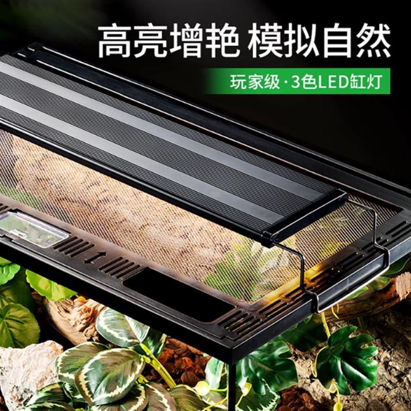 LED照明灯乌龟晒背灯黄缘龟缸造景蜥蜴守宫爬宠饲养箱UVB灯架