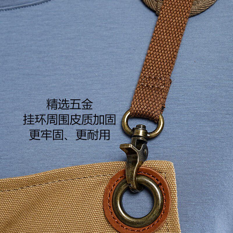 时尚工装围裙定制2024新款男士专用机修工多功能大口袋耐磨工作服