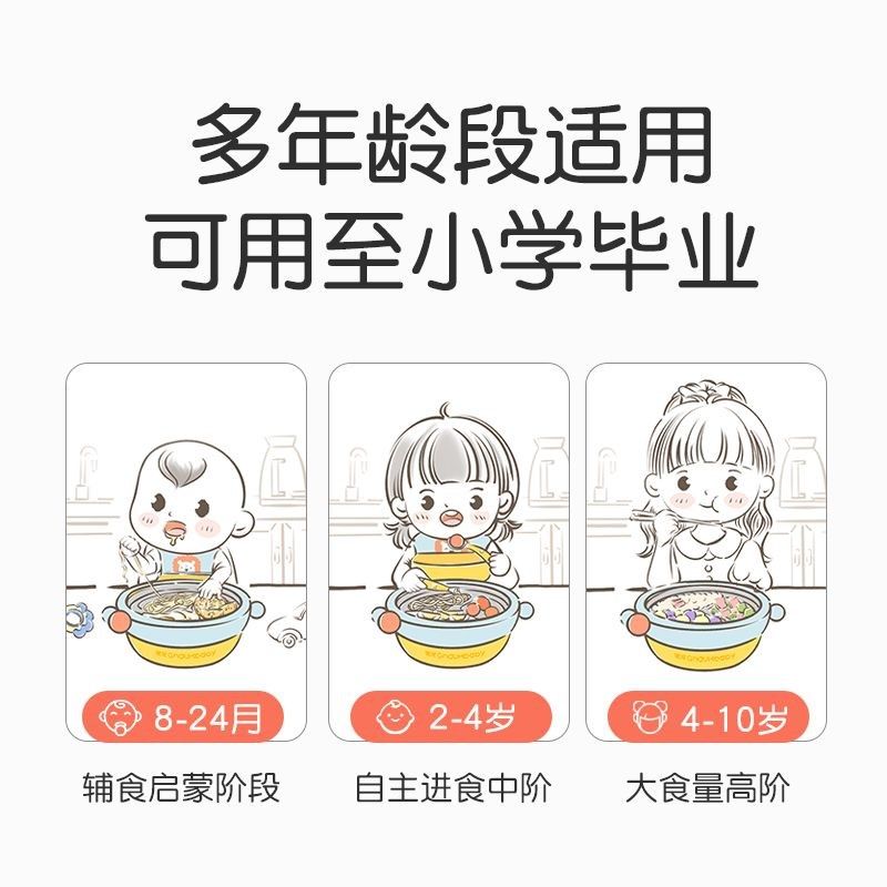皇宠宝宝婴儿吸盘式分格盘注水不锈钢儿童餐具套装保温餐盘