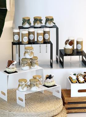 婚庆甜品台蛋糕展示架 白色金属推推乐架子 阶梯蛋糕架铁艺点心架