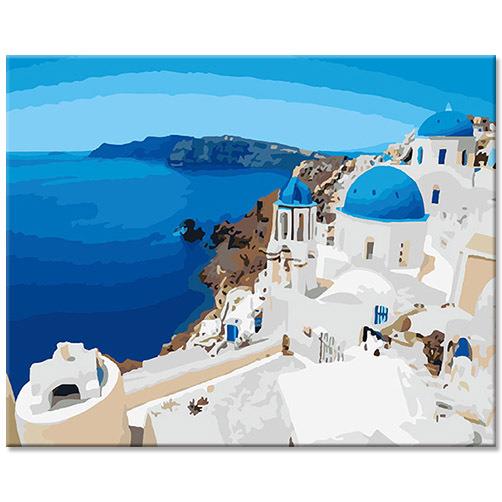 手绘数字油画潮汐海边浪花酒店客栈床头装饰画客厅玄关挂画油画