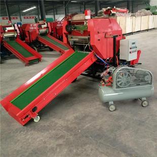 牛羊饲草揉丝打包机价格 养殖场打捆包膜机 甘蔗叶捡拾青储打捆机