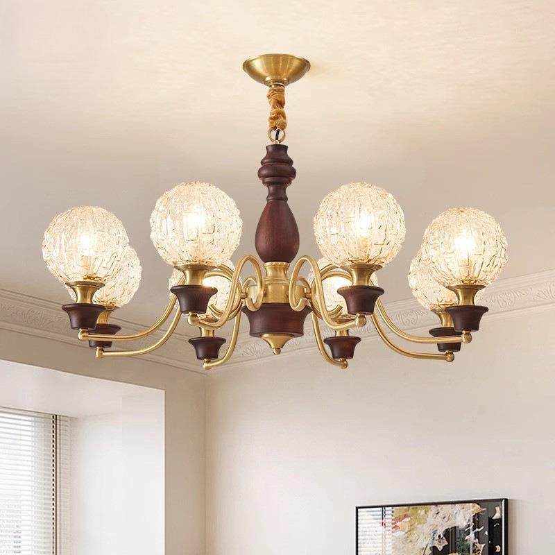 全光谱卧室房间灯法式复古实木客厅主灯美式中古轻奢护眼餐厅吊灯,家装灯饰光源,智能吊灯,淘宝优惠券,粉丝福利购,淘宝优惠卷