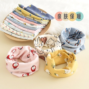 儿童围脖婴幼儿卡通护颈纯棉宝宝小围巾男童女童秋冬男孩保暖薄款