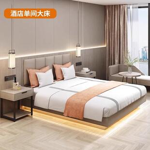 酒店间专用床悬浮宾馆家具标全套民宿馆公寓旅单人双988人床床箱