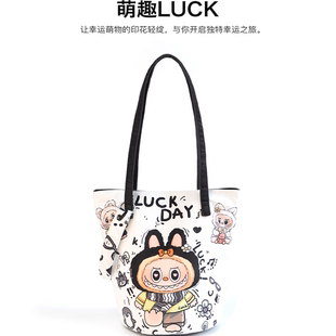 大容量帆布包女2025新款上班通勤高级感斜挎韩系慵懒风手提水桶包