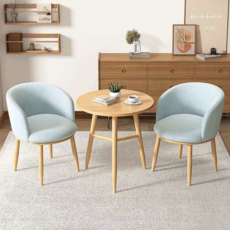 北欧简约休闲小圆桌洽谈桌椅组合办公室会客接待桌咖啡奶茶店餐桌