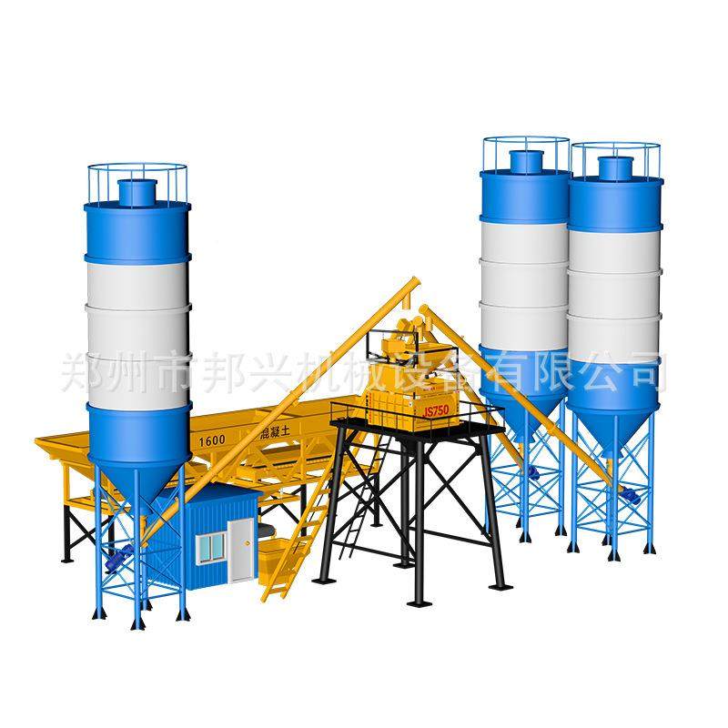 混凝土208搅拌站HJS70型强制搅 拌机 双卧轴拌合站 ZS355商用搅拌
