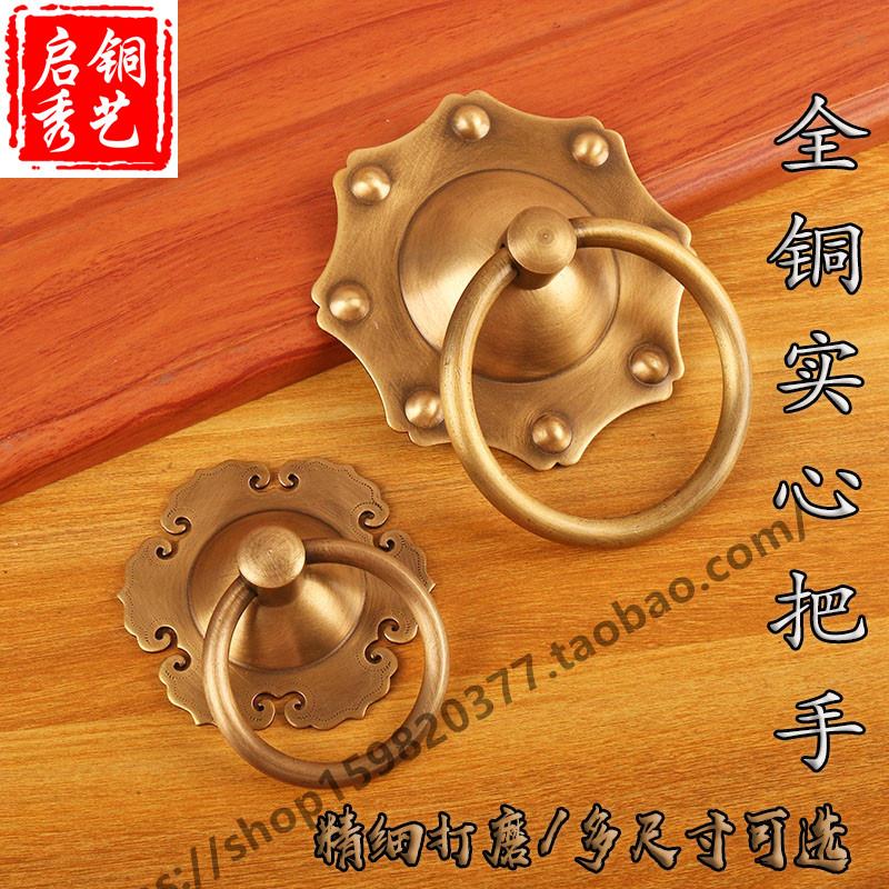 纯铜门拉环中式仿古大门拉手古建庭院实木门把手老式复古对装拉环