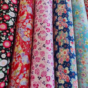 和风进口日式烫金绉布手工diy材料细工发簪布料娃衣面料半米价