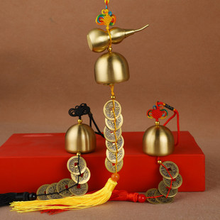 纯铜铃铛风铃开口铜葫芦五帝六帝钱店铺门上挂件挂饰化五黄二黑