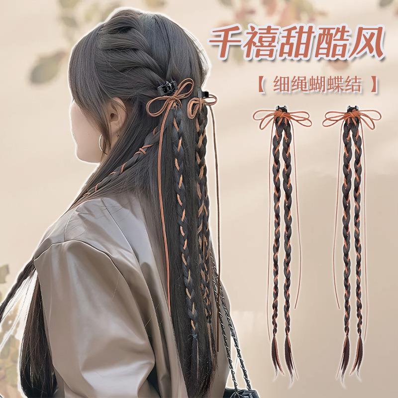 假发辫子女抓夹麻花辫真手工马尾长辫甜酷女孩y2k造型工厂直销