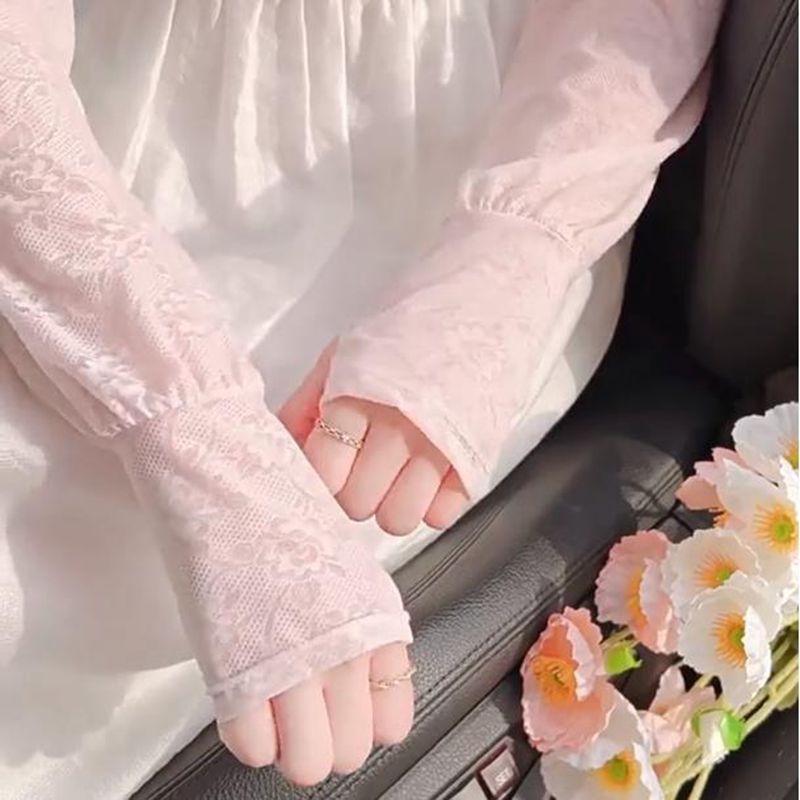 2025新款温柔仙女风蕾丝防晒冰袖