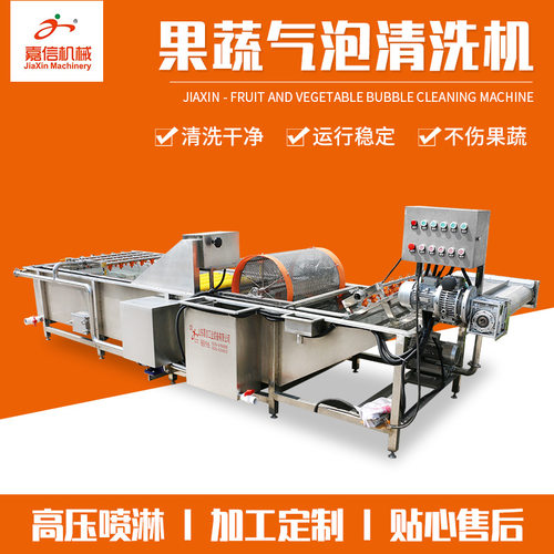 全自动果蔬气泡清洗机 净菜清洗加工设备 叶菜蔬菜清洗流水线