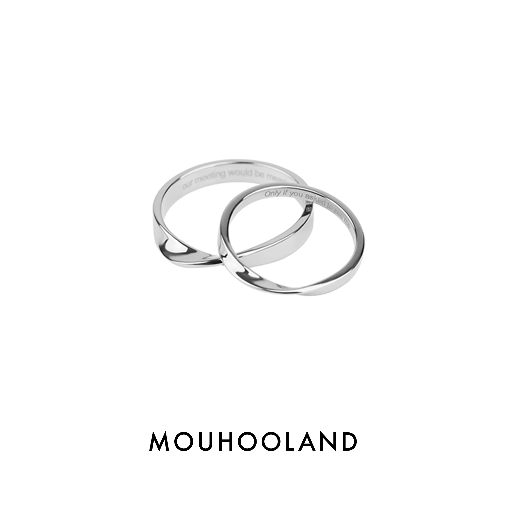 Mouhooland/暮后之地莫比乌斯环情侣对戒原创设计戒指小众食指戒