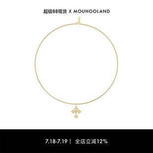 Mouhooland 原创 暮后之地蕾丝十字雕花项链小众设计锁骨链情侣款