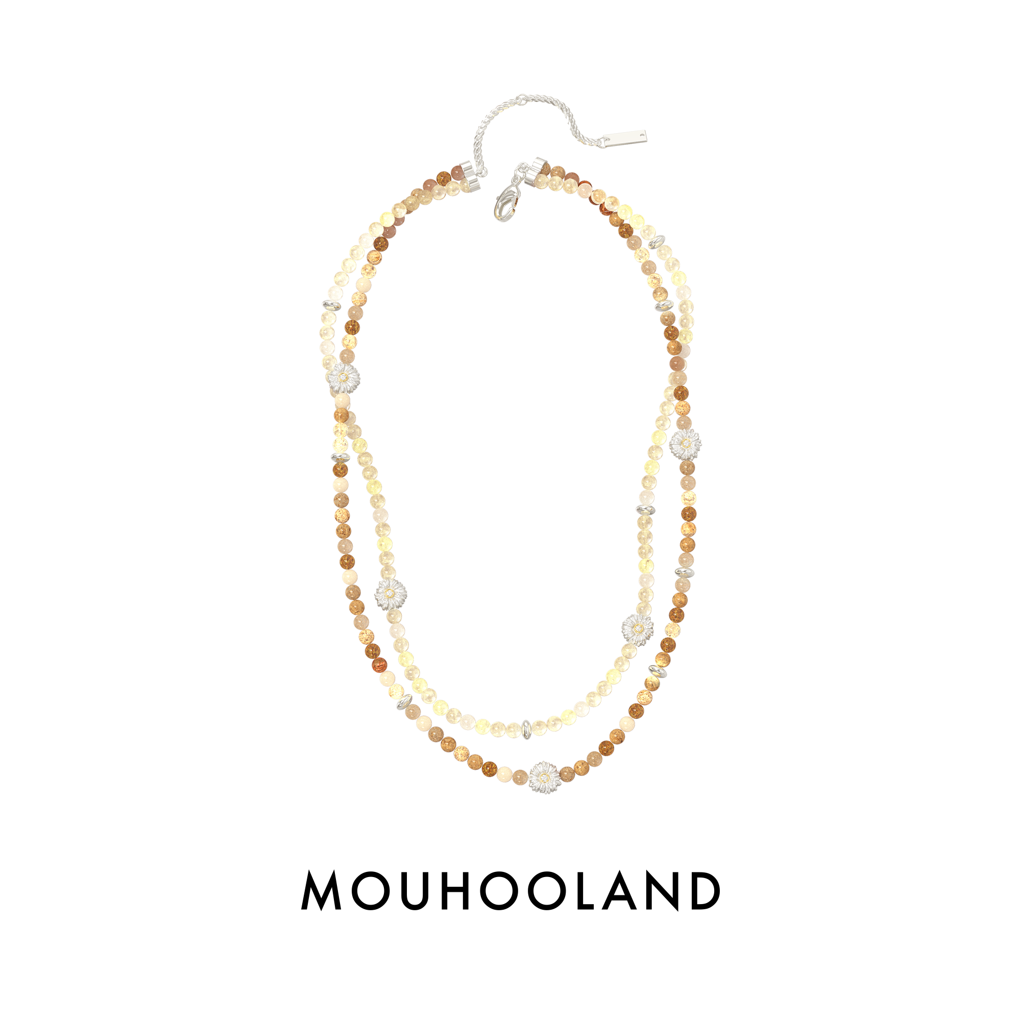 Mouhooland/暮后之地雏菊系列雏菊串珠双层项链小众设计首饰情侣