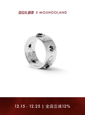 Mouhooland/暮后之地黑曜之心戒指925银情侣款食指戒小众设计指环