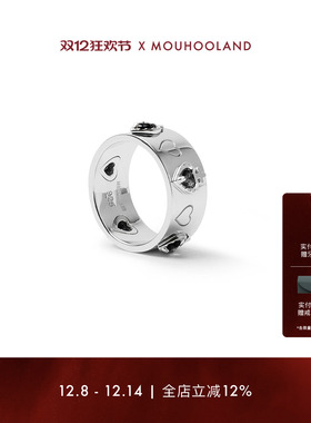 Mouhooland/暮后之地黑曜之心戒指925银情侣款食指戒小众设计指环