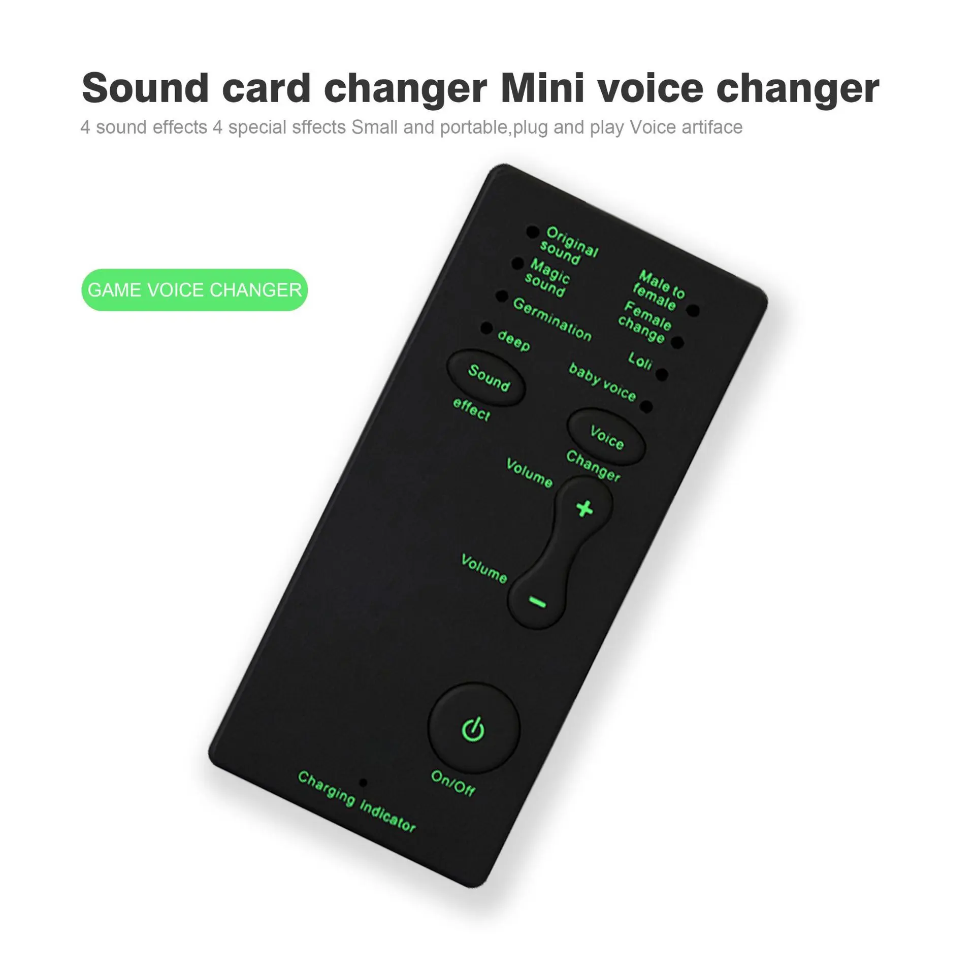 新款手机变声器式声卡主播K歌游戏语音变声喊麦工具CV-01现货家用