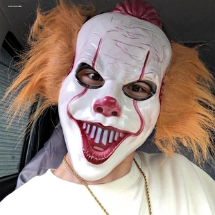 万圣节小丑回魂2Pennywise面具 新款假发小丑面具 电影恐怖面具