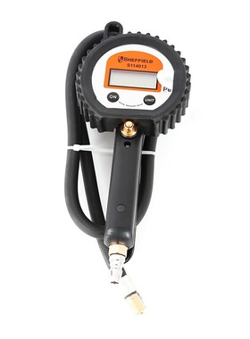 钢盾S114013 手持式数显充气表0-16Bar防震便携精准专用车载