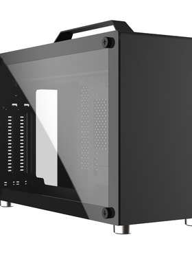 欣业达A4黑色侧透带手提C口加厚铝外盖网孔铝侧板GU7ITX小铝机箱