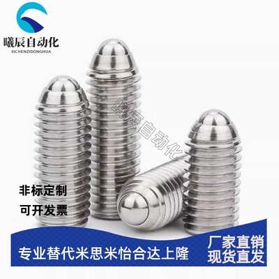 不锈钢重载型定位珠玻珠紧定螺丝球头柱塞BSJF3/4/5/6/8/10/12/16