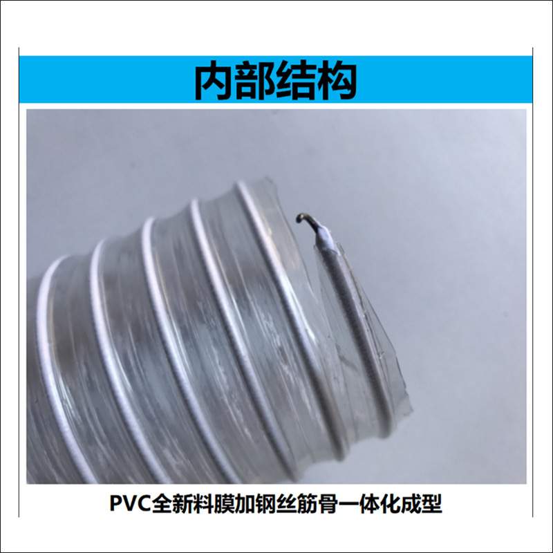 PVC工业吸尘管木工雕刻机除尘管道透明钢丝风管塑料波纹软管