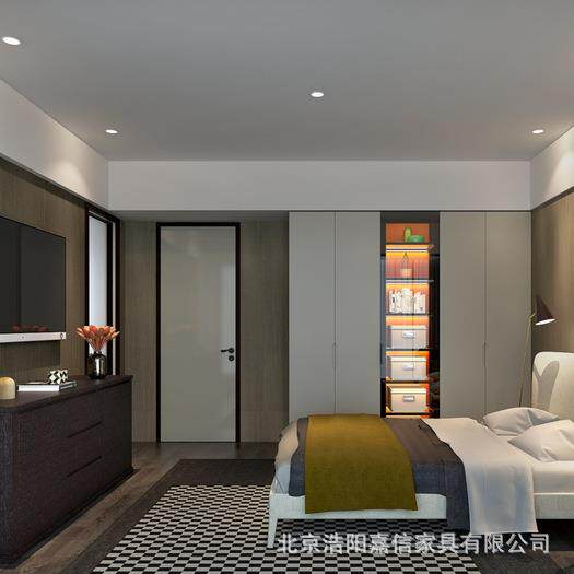北京全屋定制鲁丽欧松板柜体膜压门板电视柜衣柜一门到顶图片