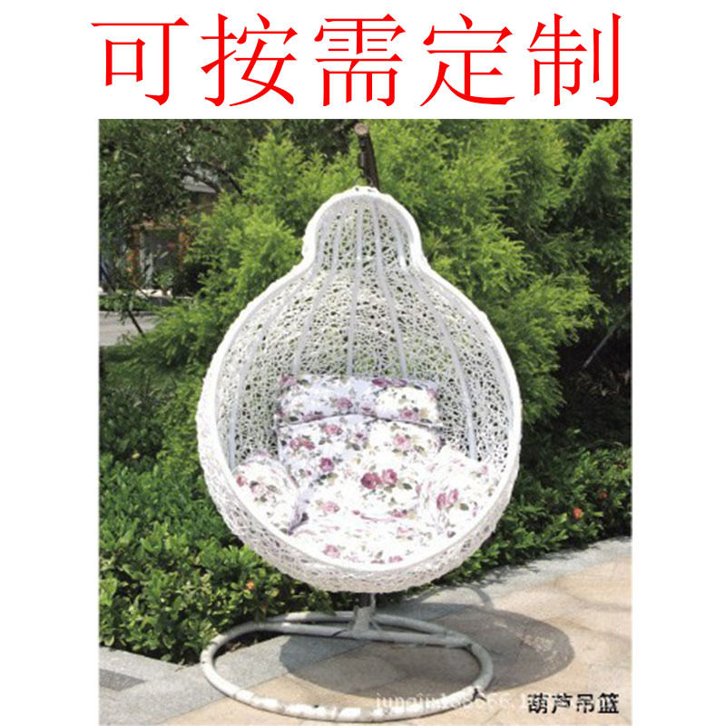 厂家直销葫芦吊篮秋千五金户外仿藤制室内阳台豪宅庭院家具吊椅
